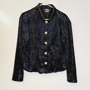 Vintage Roper Tem Tex Velvet Western Jacket Blazer Silver Buttons Womens Medium